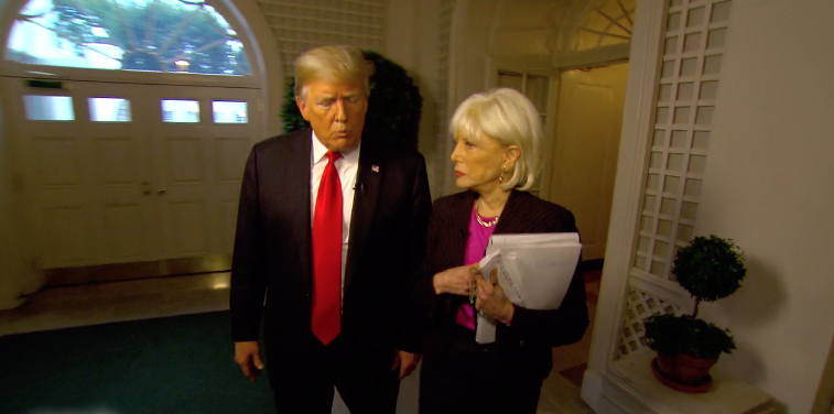 Trump and Lesley Stahl