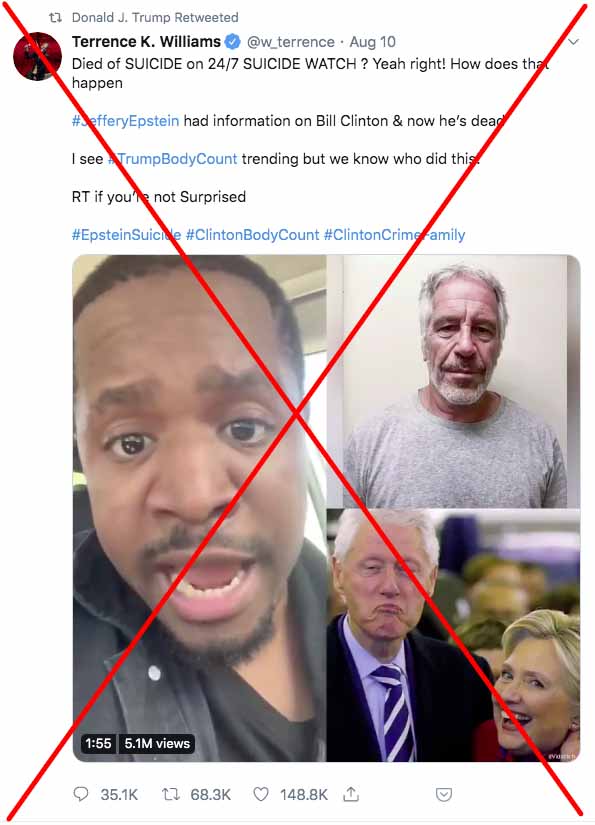 Trump retweets Clinton conspiracy