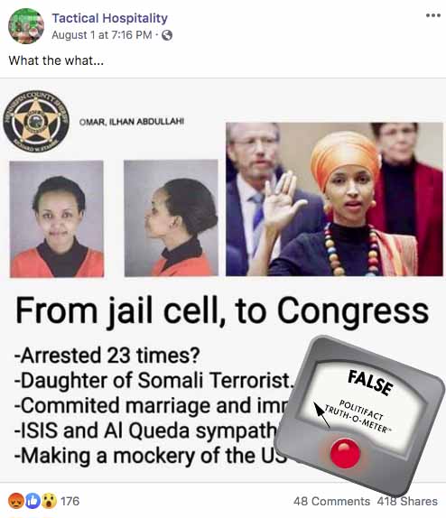 Ilhan Omar arrest misinformation