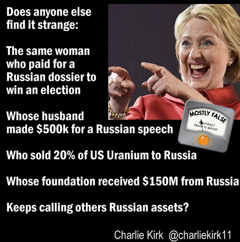 Clinton and Russia false meme