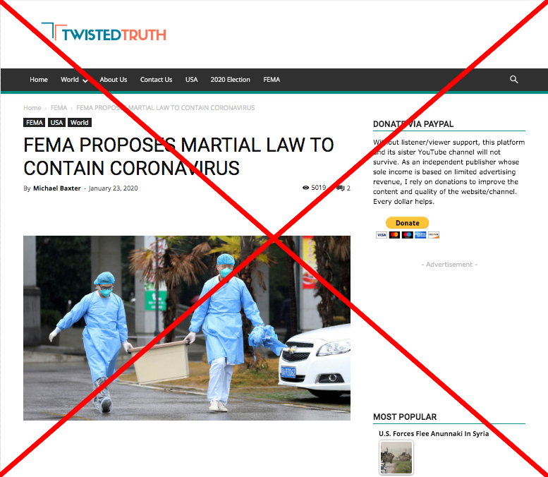 Coronavirus hoaxes: Martial law conspiracy