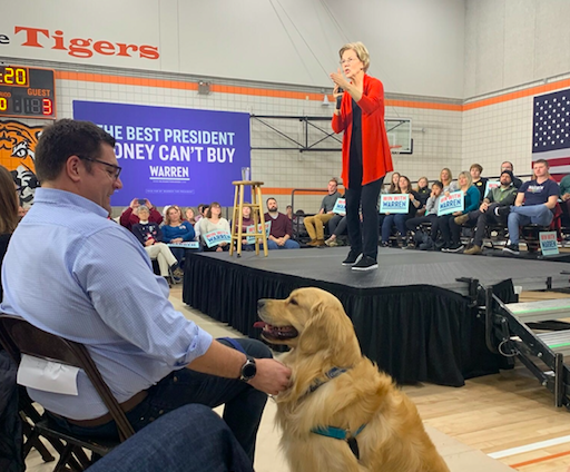 Elizbeth Andrew Warren Bailey the dog