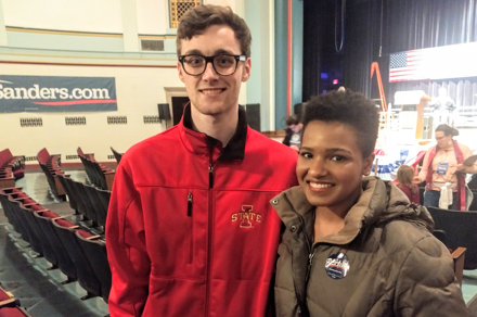 Sanders supporters in Ames