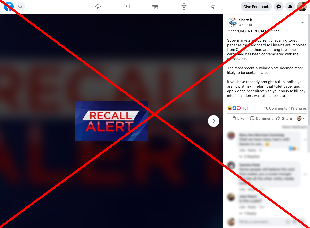 Coronavirus in toilet paper