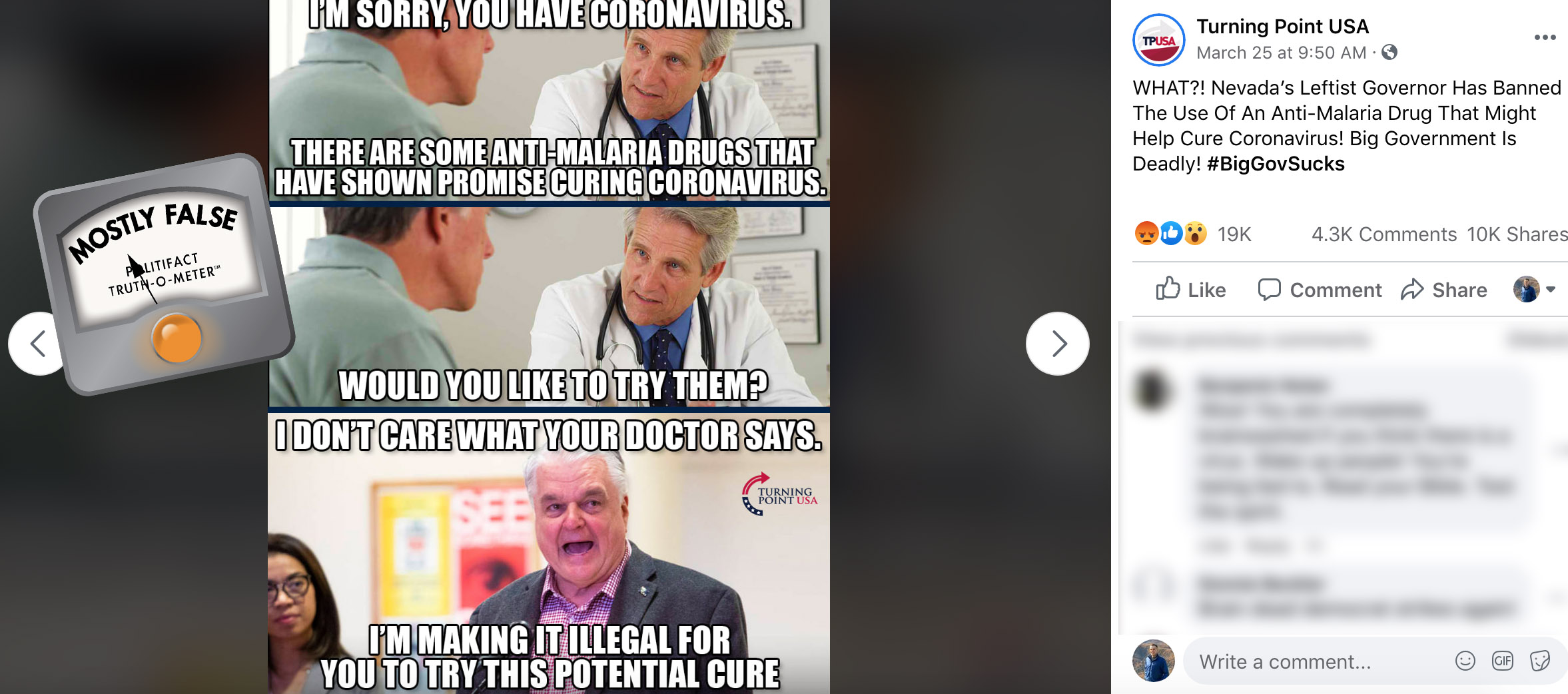 TPUSA meme on Nevada, chloroquine