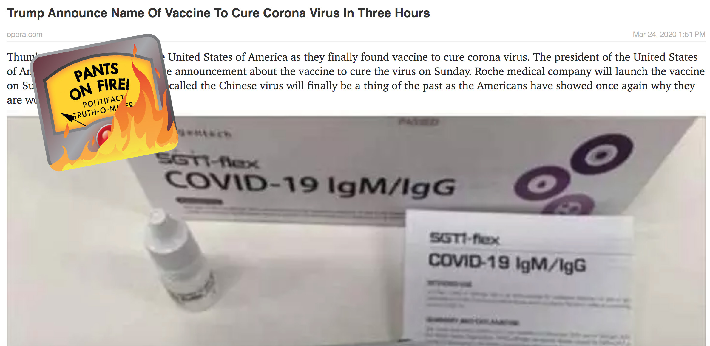 False news story about coronavirus vaccine