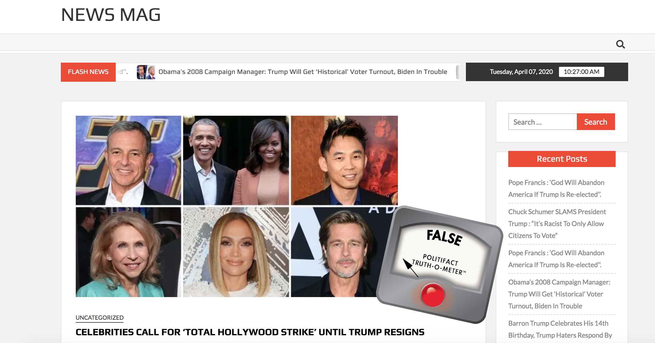 Celebrity Trump hoax