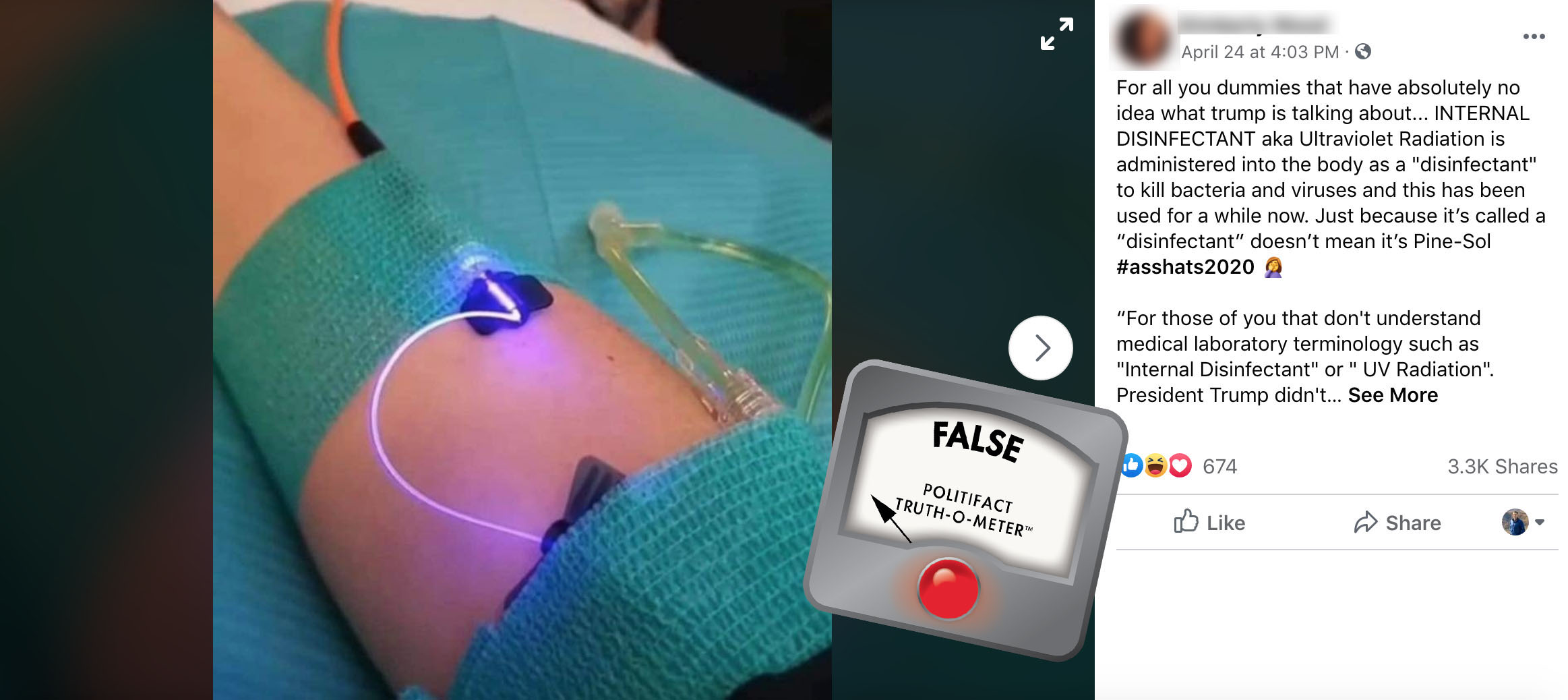 UV light injection hoax real