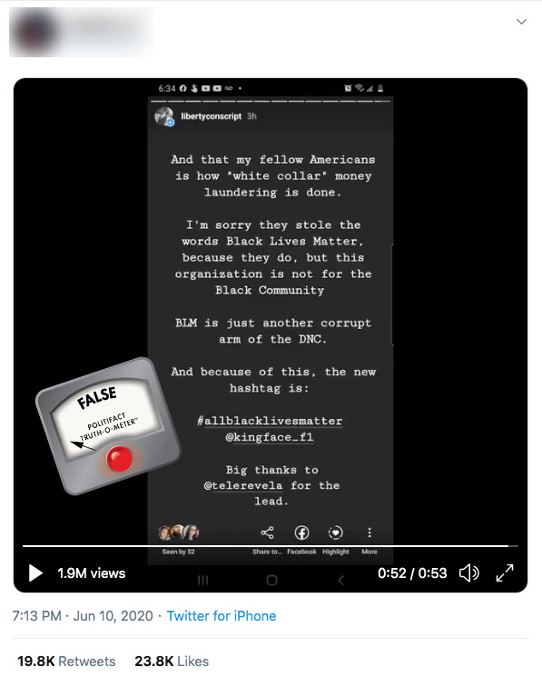 Twitter video about ActBlue