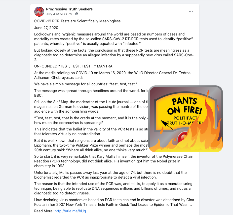 PCR test conspiracy theory