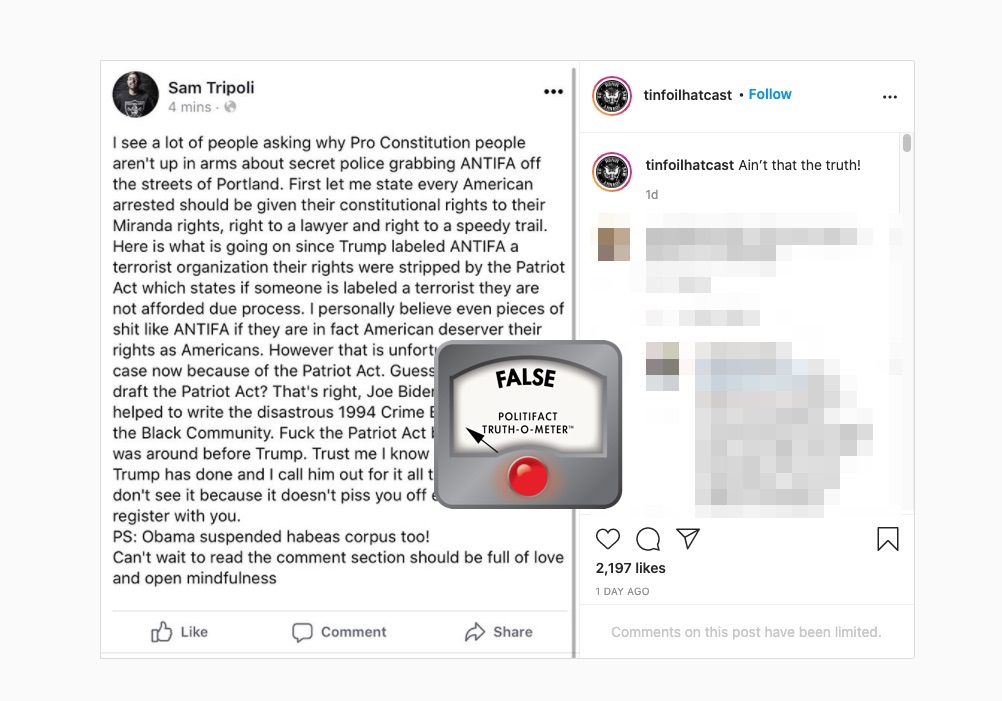 Antifa terrorist claim