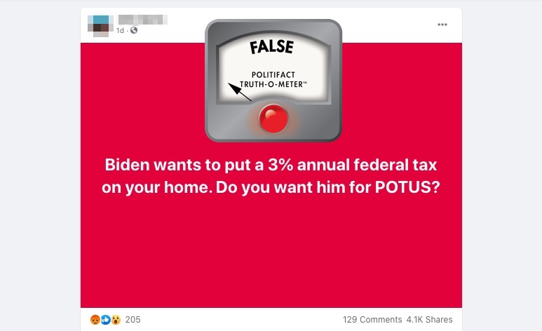 Biden home tax claim