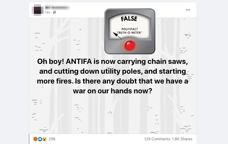 Antifa telephone pole claim
