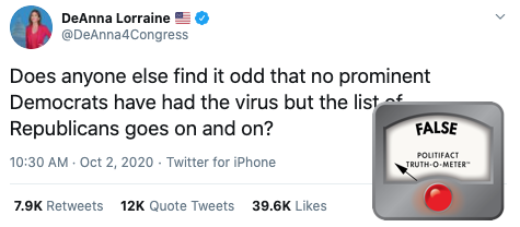 Lorraine tweet about Dems with COVID