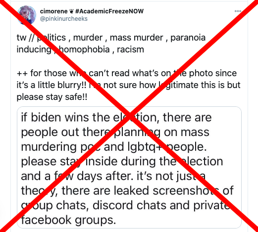 Tweet about mass murder