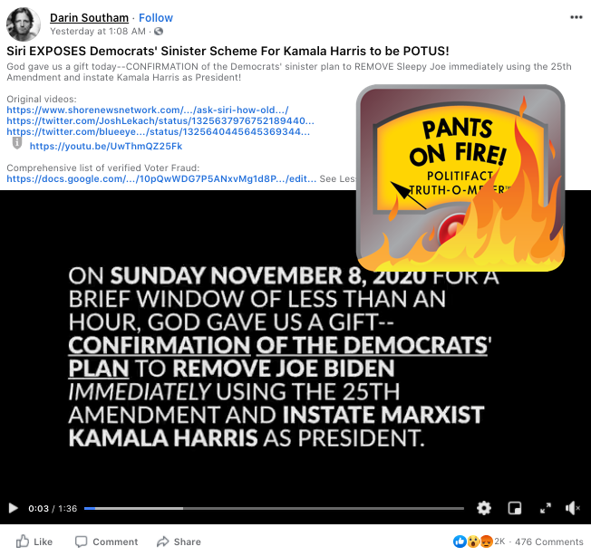 Kamala Harris/Siri hoax