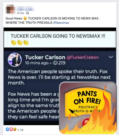 Fake Carlson Parler post