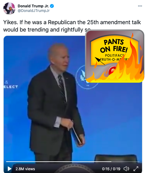 Trump Jr. tweet about Jan. 16 Biden event