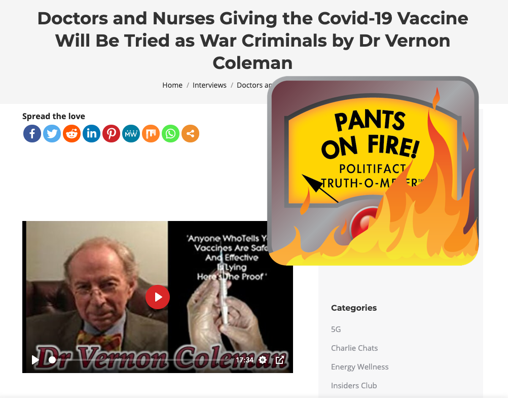 Charlie Ward article with video on covid vaccines