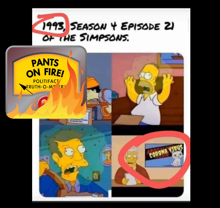 "Simpsons" COVID prediction hoax