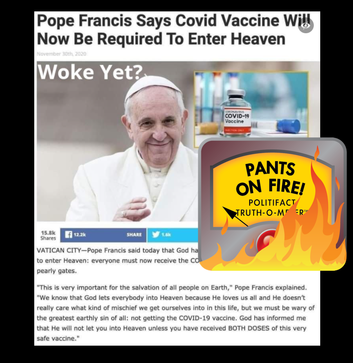 Pope COVID vaccine hoax