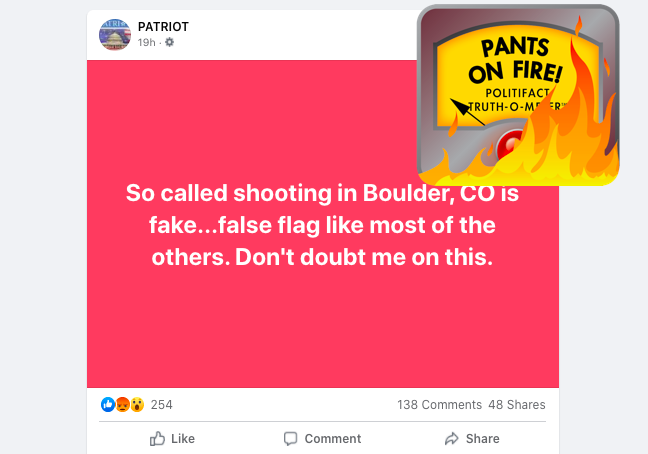 False flag conspiracy for Boulder shooting