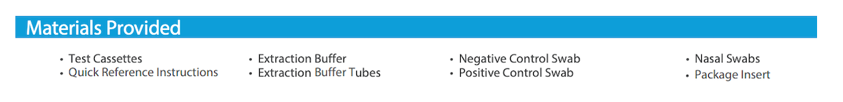 testing kit materials screenshot