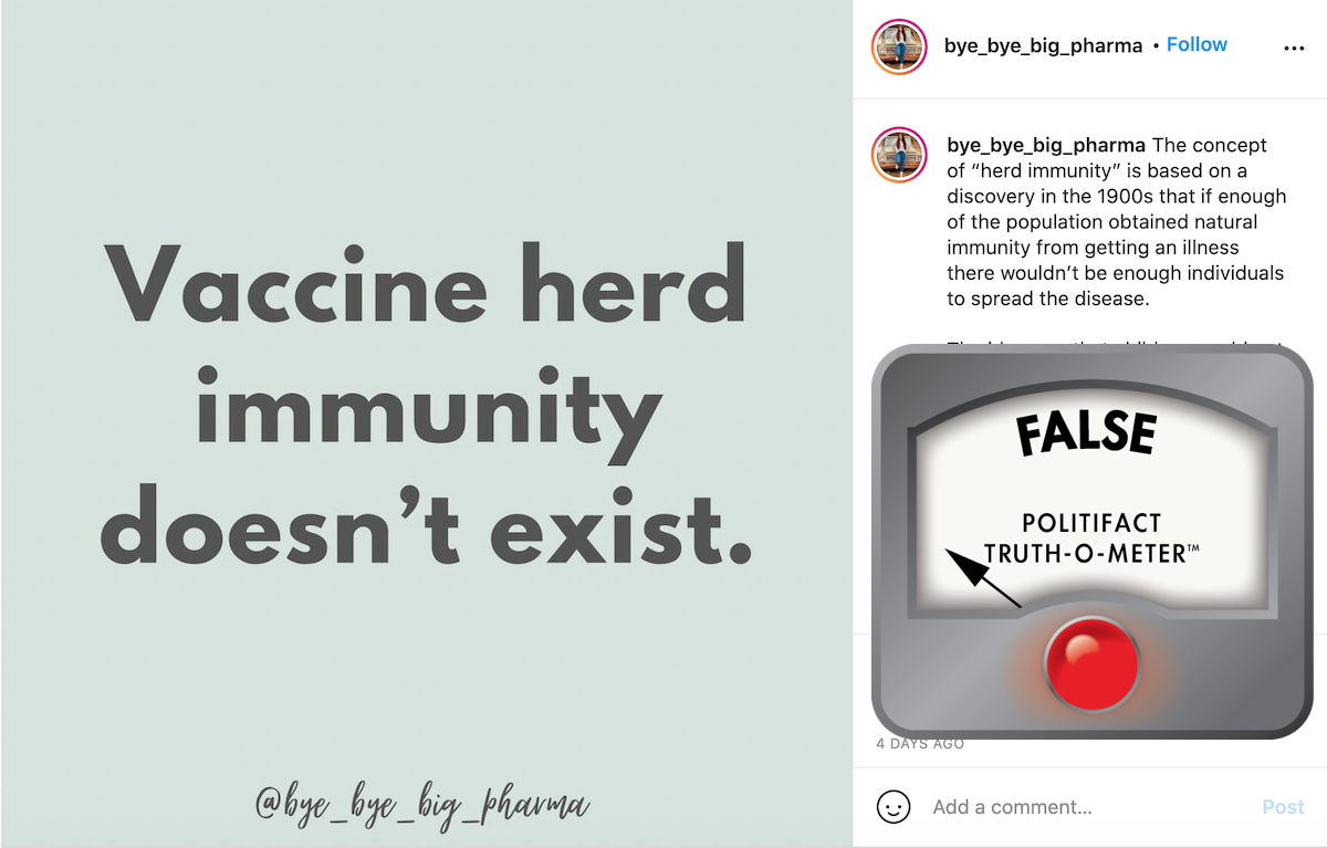 herd immunity instagram post screenshot