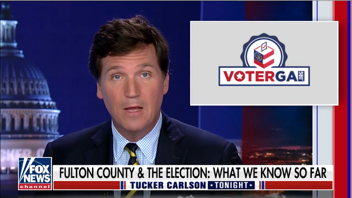 Tucker Carlson VoterGA Fox News screenshot