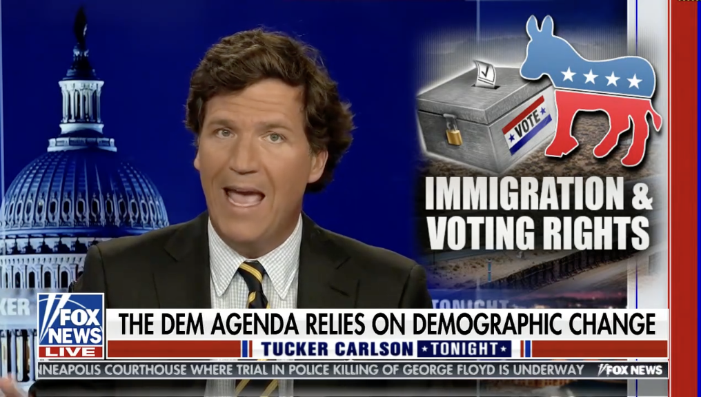 Fox News Carlson chyron screenshot April 12, 2021