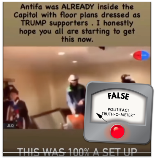 Antifa Jan. 6 set up FB post marked False
