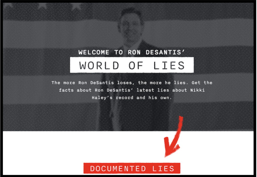 desantislies.com website screenshot