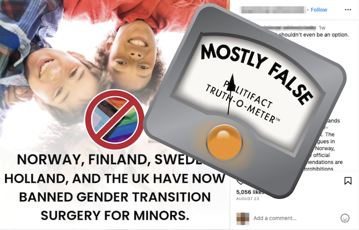 Banned Euro gender surgery TOM Mostly False screenshot