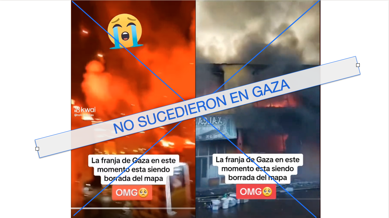 Fuegos artificiales, incendios no en Gaza