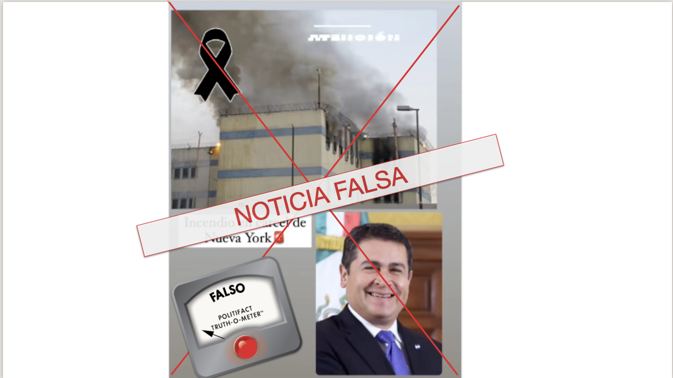 Noticia falsa del expresidente de Honduras