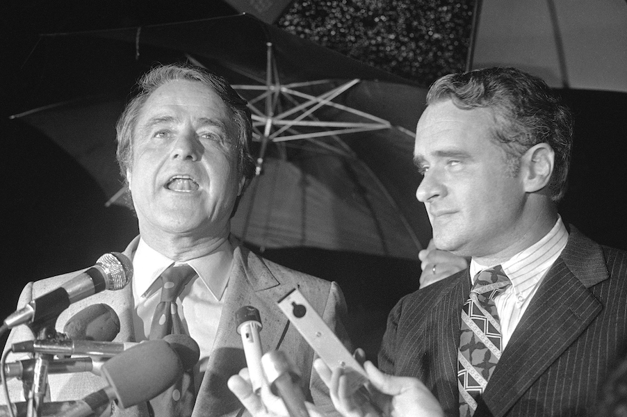 Democratic vice presidential Sargent Shriver and Sen. Thomas Eagleton, 9-7-1972