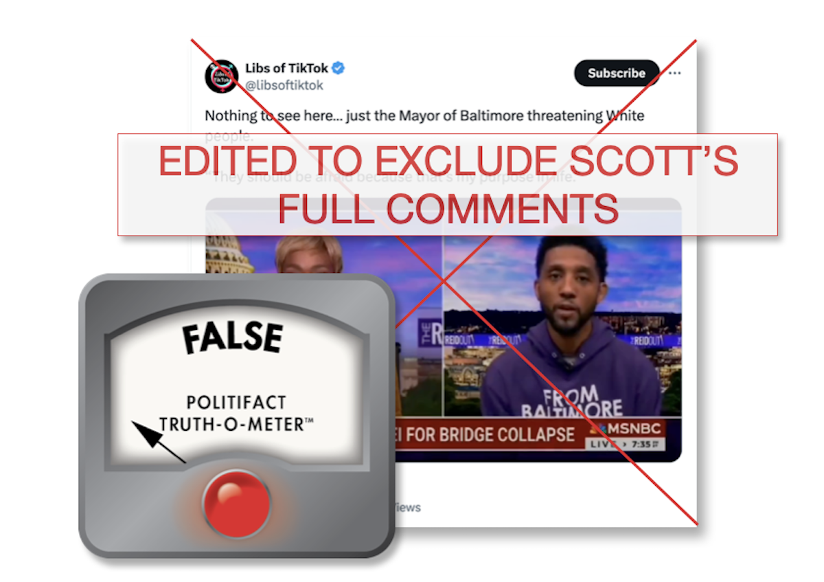 Graphic Libs of TikTok post about Baltimore Mayor 03-27-2024