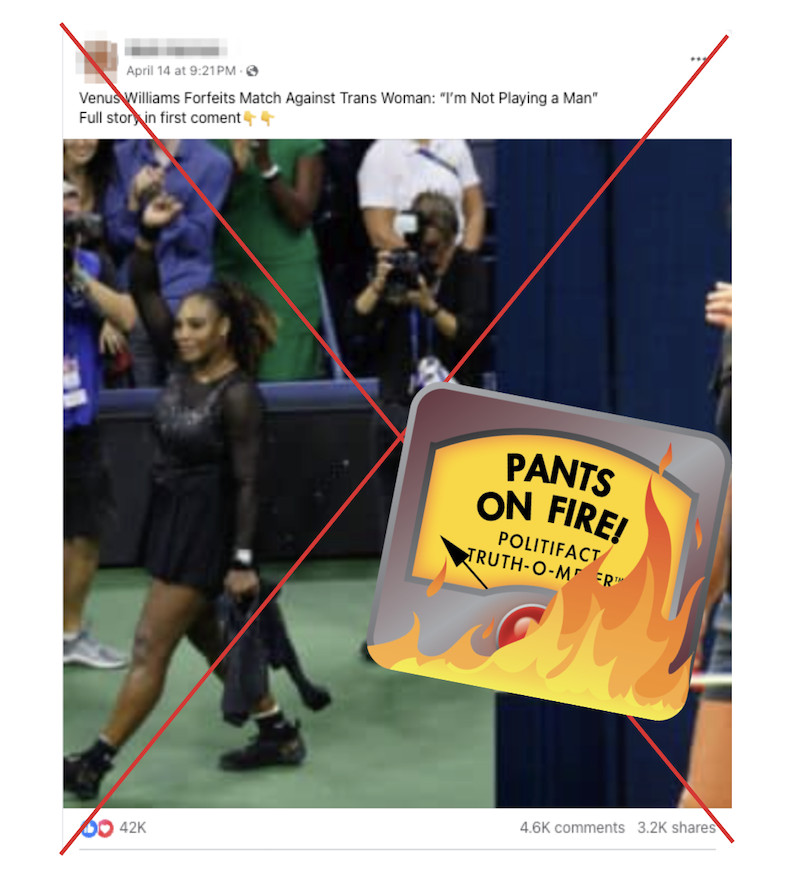Venus/Serena Williams misinfo embed