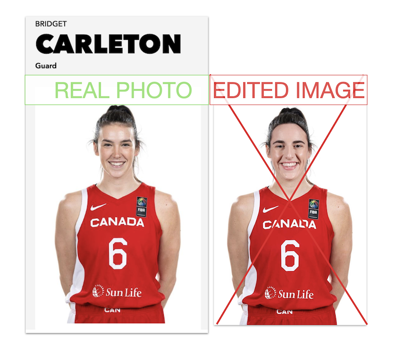 Caitlin Clark embed comparison w/edited photo