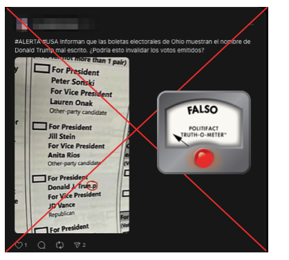 Ohio nombre Trump mal escrito, 11-5-2024