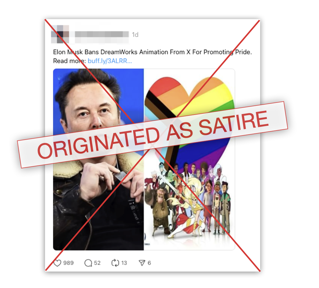 False embed Elon Musk DreamWorks ban