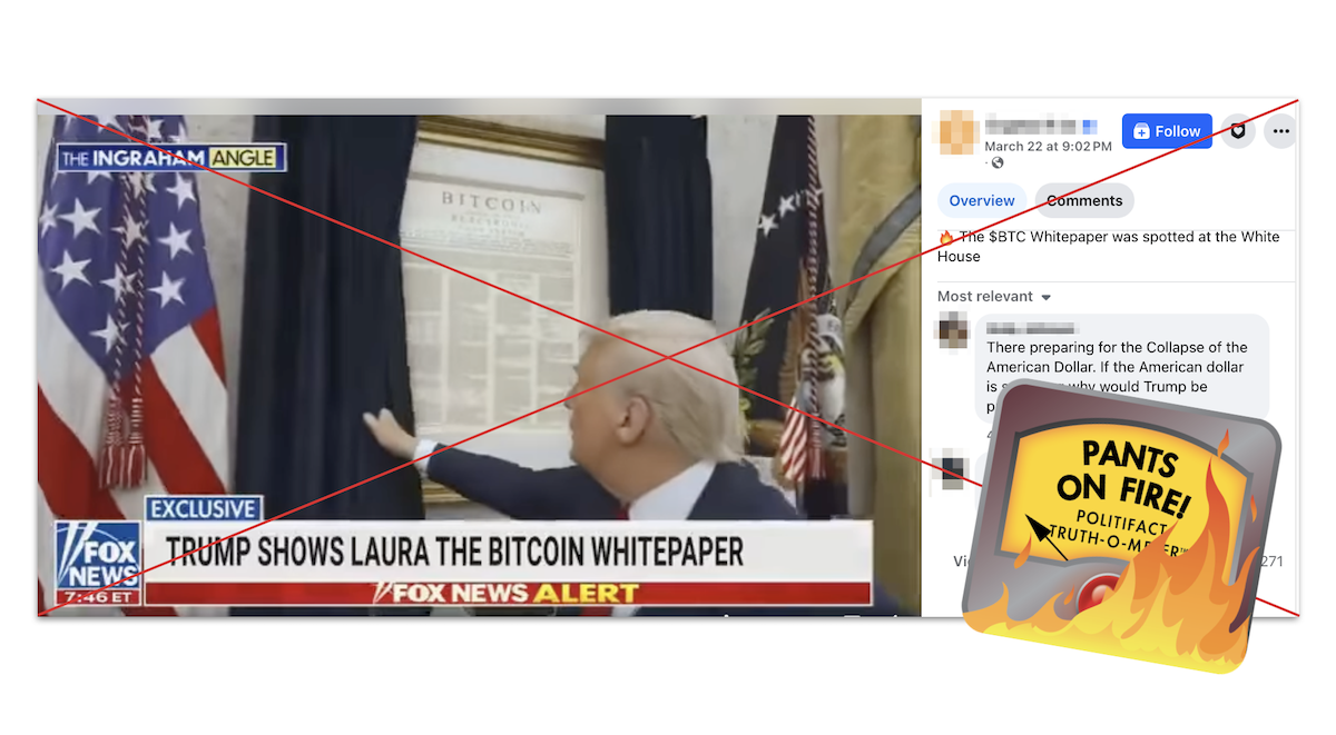 Screenshot of Bitcoin whitepaper at WH claim, with POF graphic, 3-27-2025