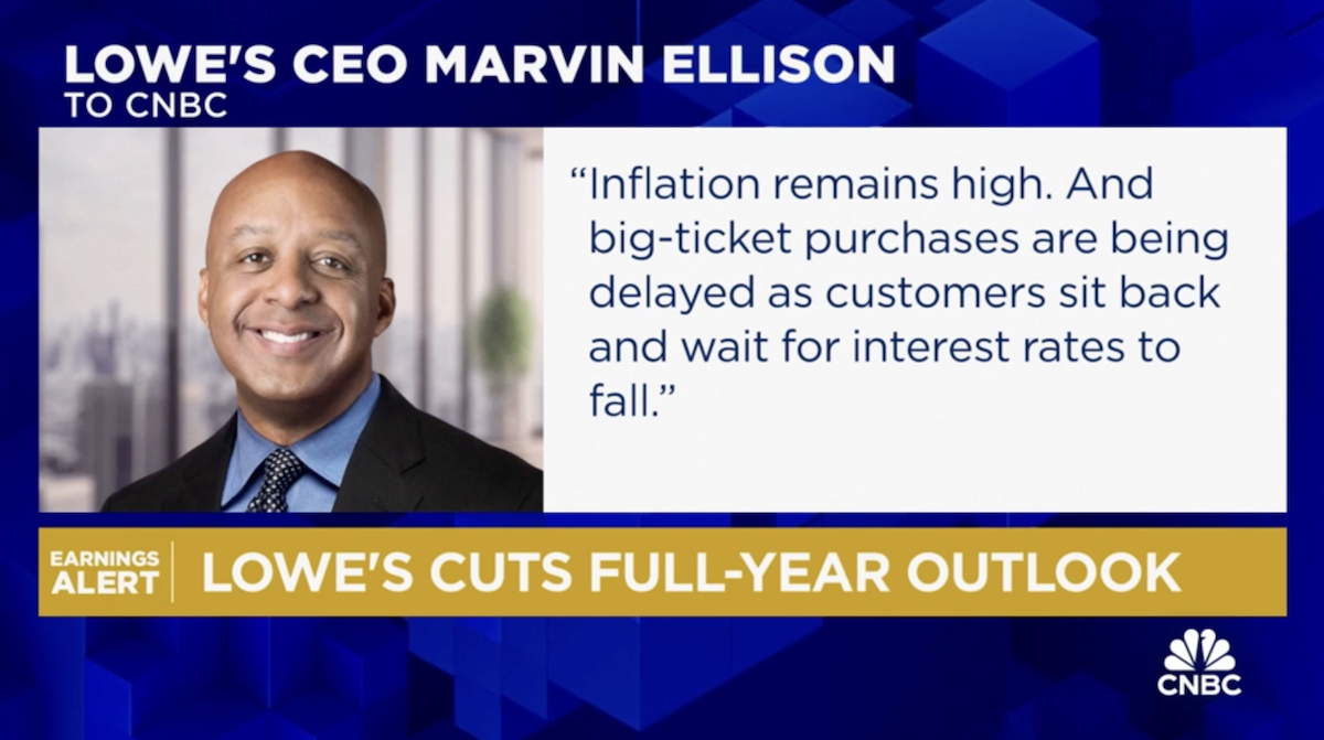 Screenshot of Marvin Ellison on CNBC, 8-20-2024