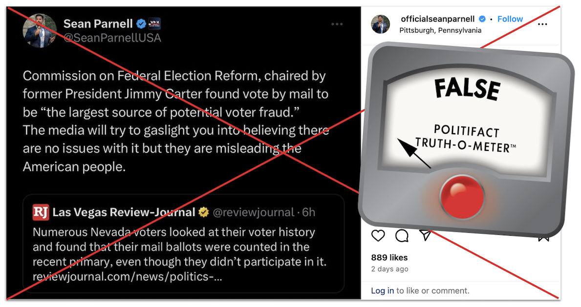 Sean Parnell claim about Nevada ballots February 2024