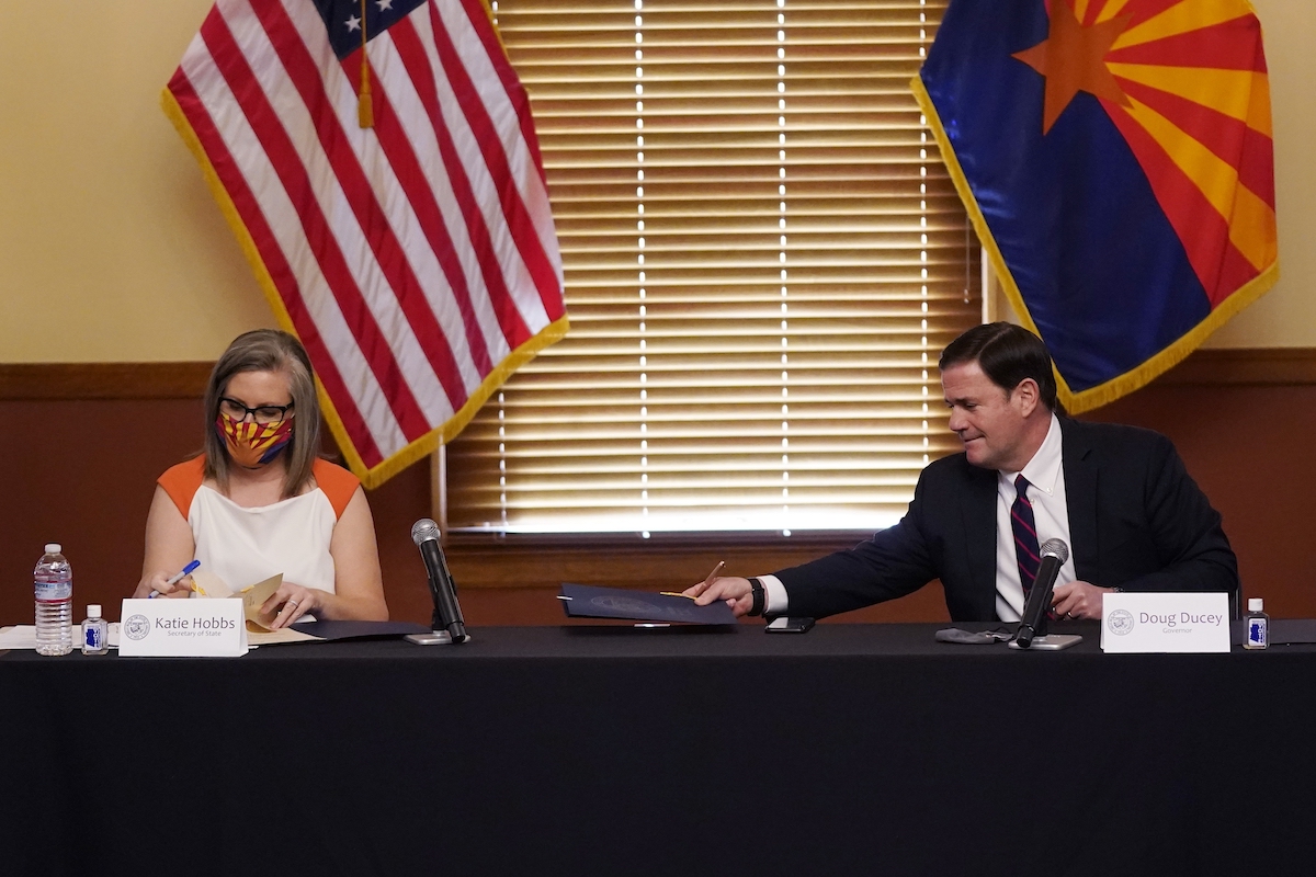 Hobbs and Ducey certify Arizona election results 11-30-20