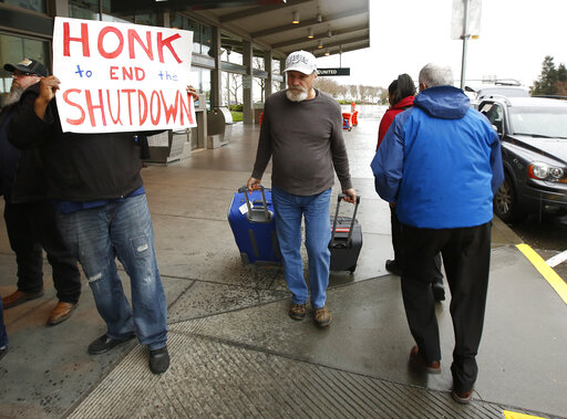 Shutdown Sac airport sign