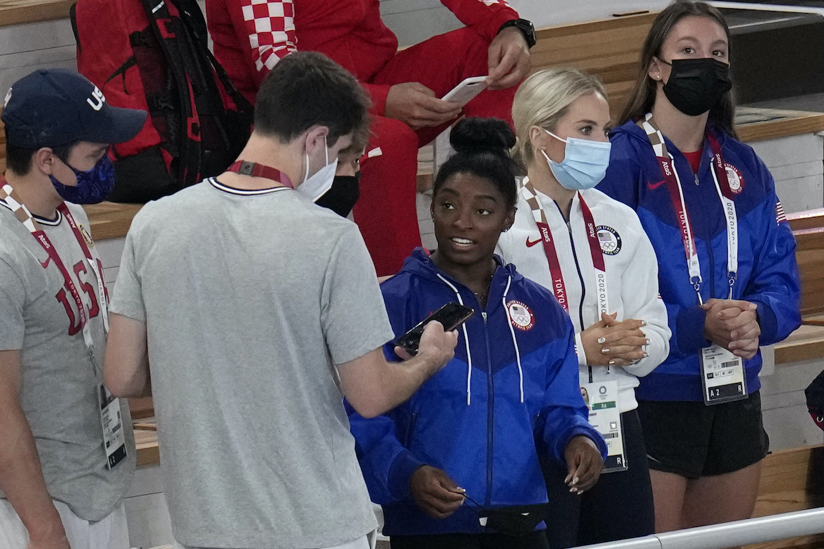 Simone Biles Tokyo Olympics 080221 AP