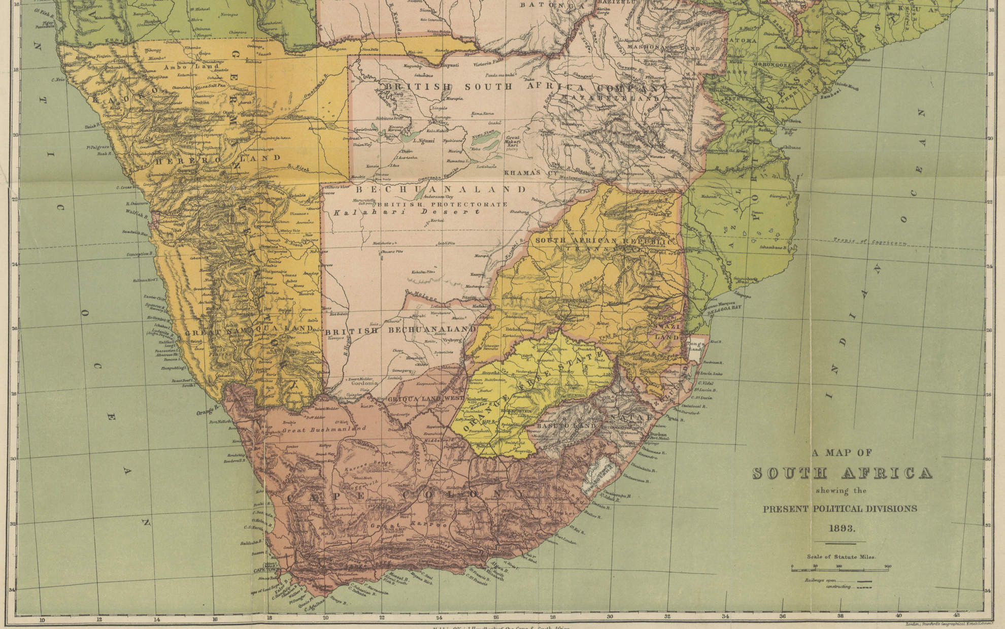 South Africa map historic