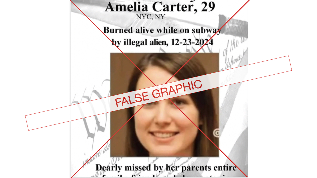 False remembrance graphic of subway victim 12-23-24