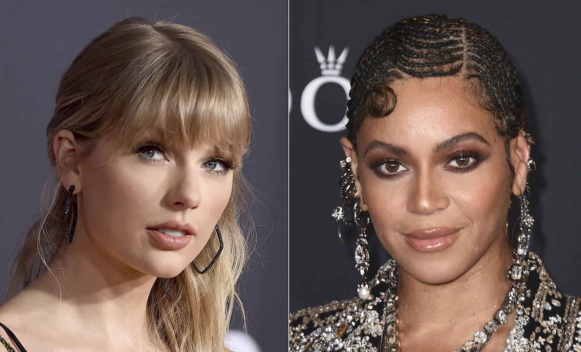 Taylor Swift and Beyonce side-by-side mugs, 7-13-2024